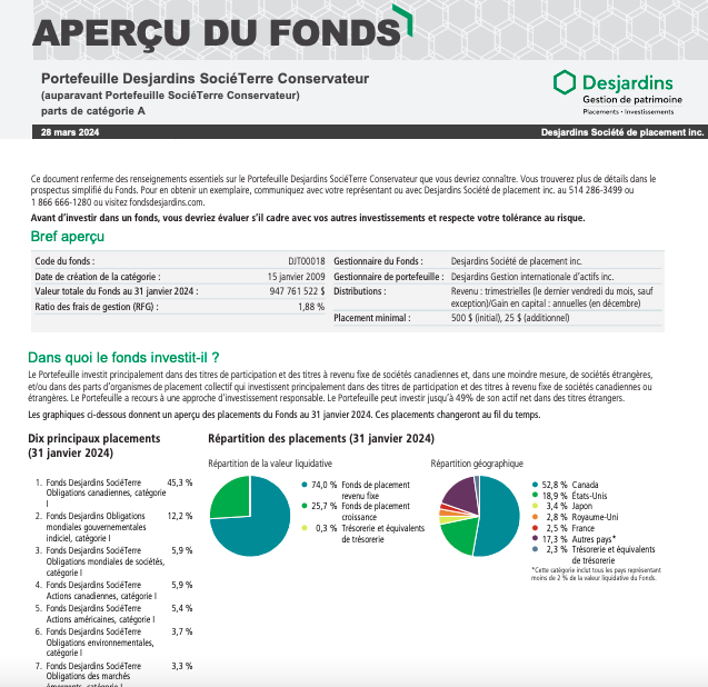 desjardins societerre conservateur